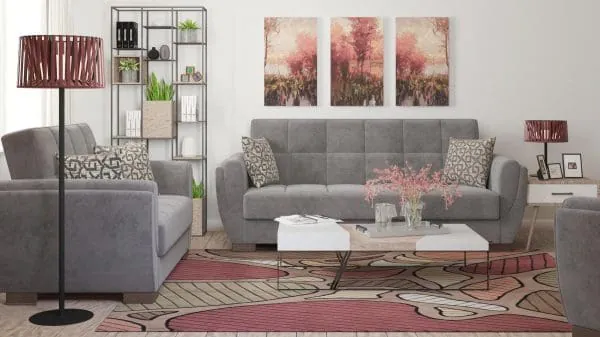 Ottomanson Armada Air Collection Pewter Gray Sofabed