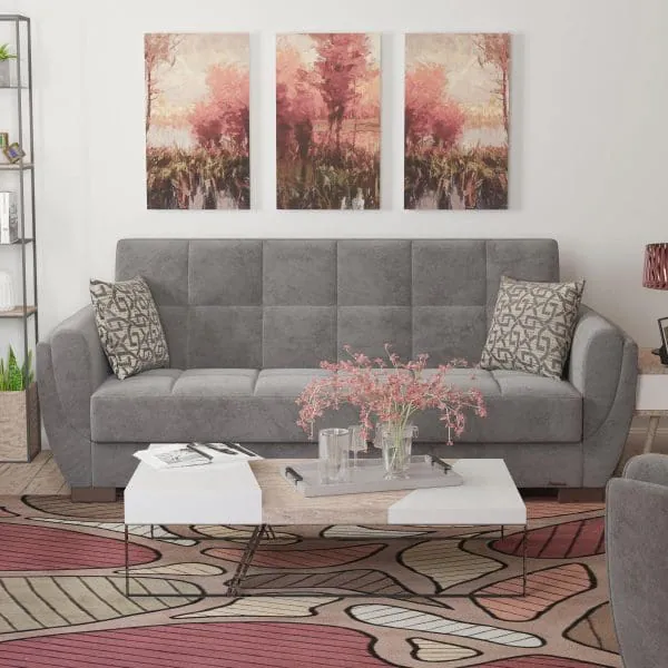 ottomanson Armada Air Collection Pewter Gray Sofabed