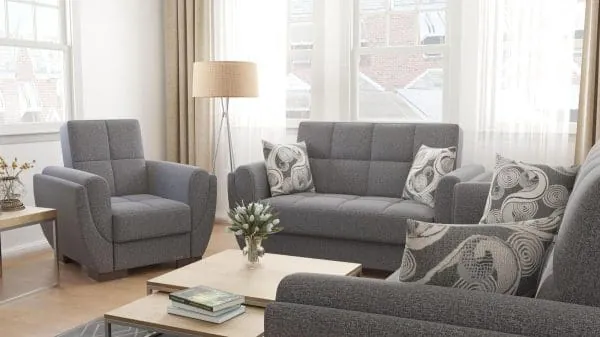 Ottomanson Armada Air Collection Salt And Pepper Gray Armchair