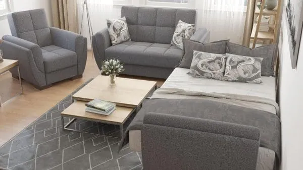 Ottomanson Armada Air Collection Salt And Pepper Gray Armchair