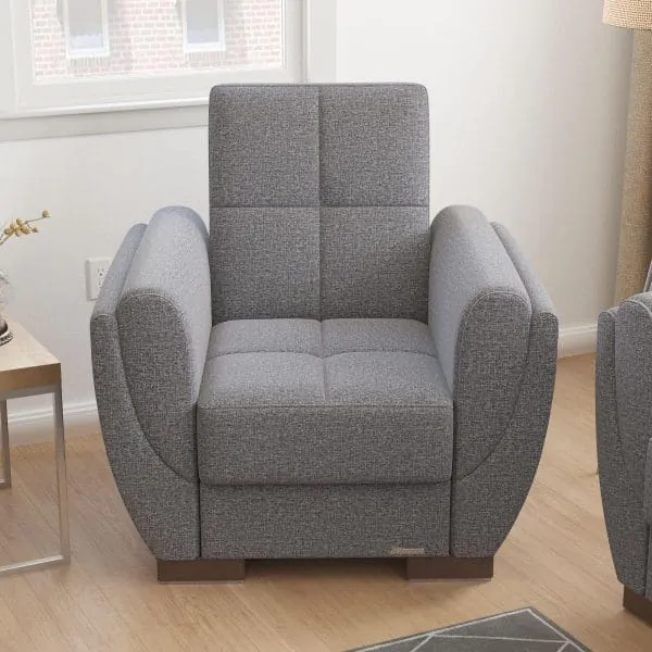 ottomanson Armada Air Collection Salt and Pepper Gray Armchair