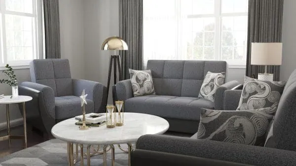 Ottomanson Armada Air Collection Salt And Pepper Gray/Black Armchair