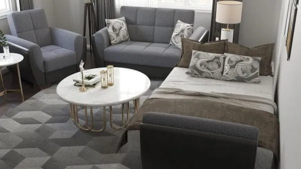 Ottomanson Armada Air Collection Salt And Pepper Gray/Black Armchair