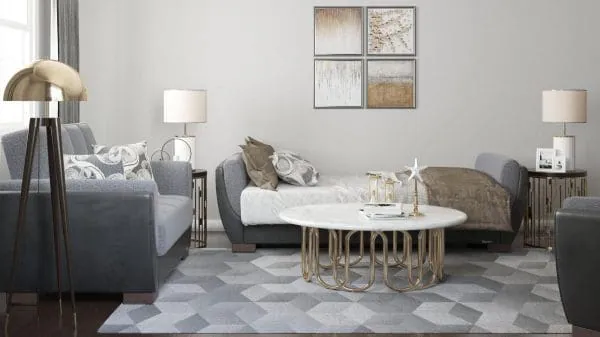 Ottomanson Armada Air Collection Salt And Pepper Gray/Black Sofabed