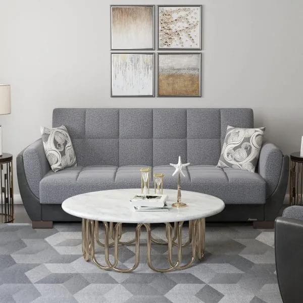 ottomanson Armada Air Collection Salt and Pepper Gray/Black Sofabed