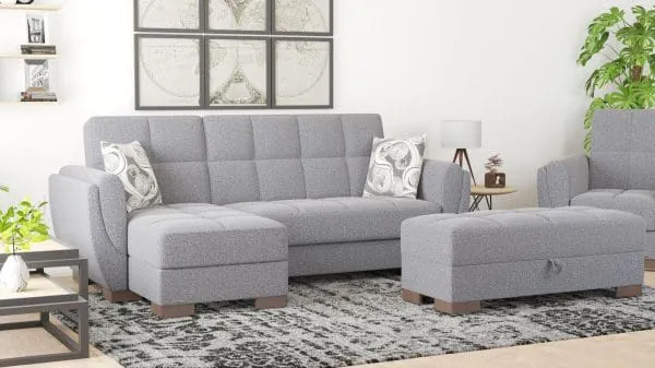 Ottomanson Armada Air Collection Salt And Pepper Gray Chaise Lounge