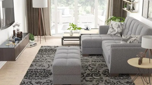 Ottomanson Armada Air Collection Salt And Pepper Gray Chaise Lounge