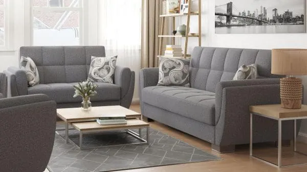Ottomanson Armada Air Collection Salt And Pepper Gray Loveseat