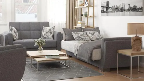Ottomanson Armada Air Collection Salt And Pepper Gray Loveseat