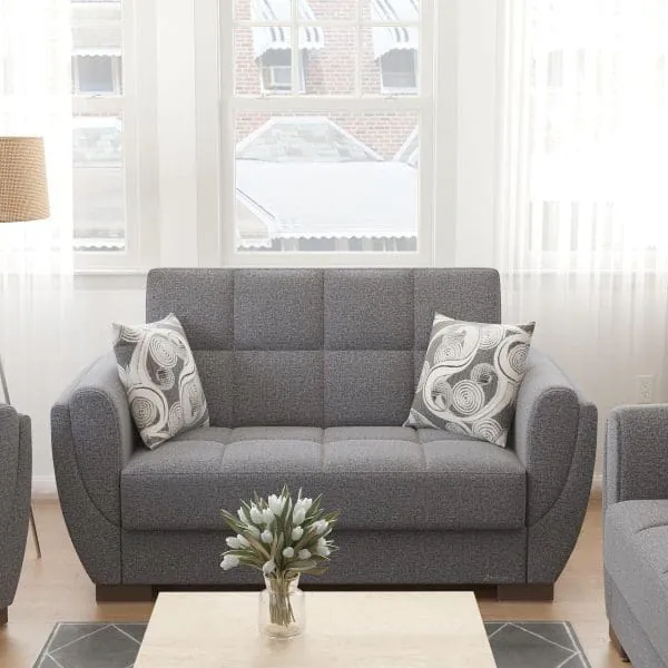 ottomanson Armada Air Collection Salt and Pepper Gray Loveseat