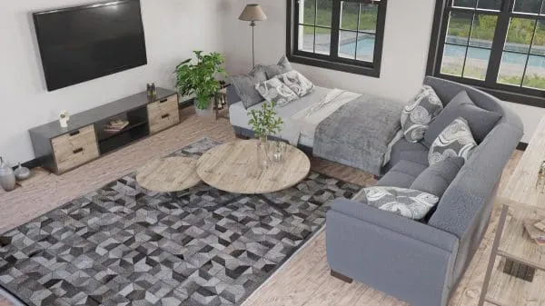 Ottomanson Armada Air Collection Salt And Pepper Gray Sectional