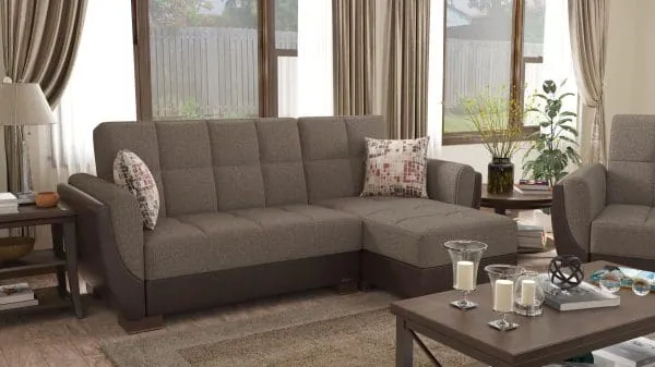 Ottomanson Armada Air Collection Tannin Brown/Dark Brown Chaise Lounge