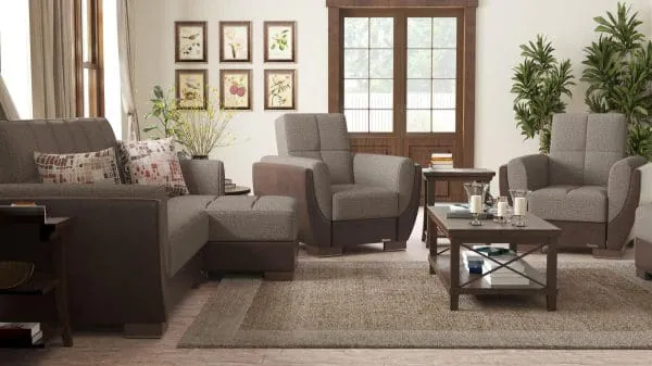 Ottomanson Armada Air Collection Tannin Brown/Dark Brown Chaise Lounge