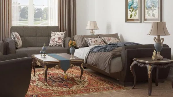 Ottomanson Armada Air Collection Tannin Brown/Dark Brown Loveseat