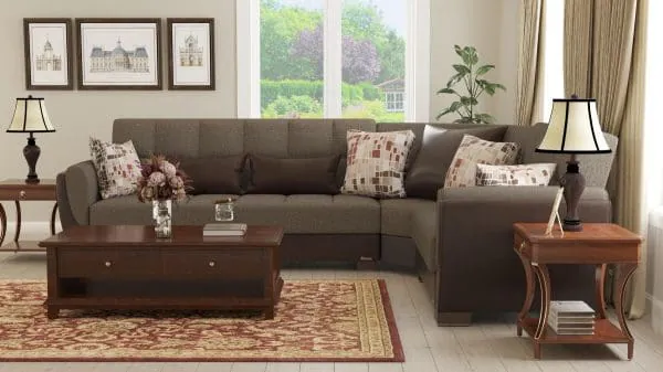 Ottomanson Armada Air Collection Tannin Brown/Dark Brown Sectional