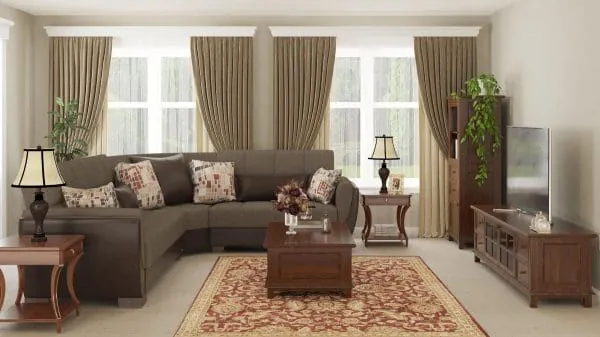 Ottomanson Armada Air Collection Tannin Brown/Dark Brown Sectional