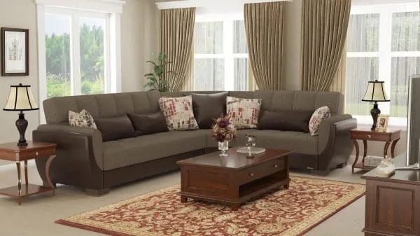 ottomanson Armada Air Collection Tannin Brown/Dark Brown Sectional