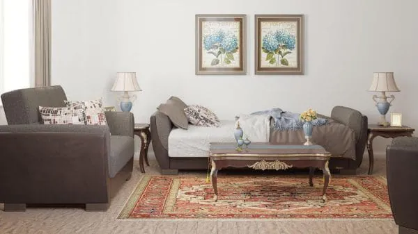 Ottomanson Armada Air Collection Tannin Brown/Dark Brown Sofabed