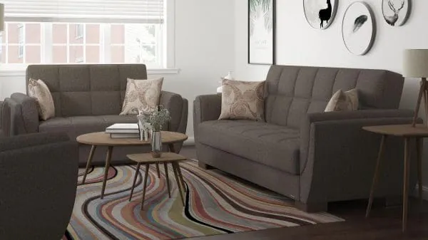 Ottomanson Armada Air Collection Tannin Brown Loveseat