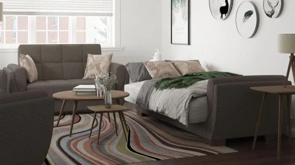 Ottomanson Armada Air Collection Tannin Brown Loveseat