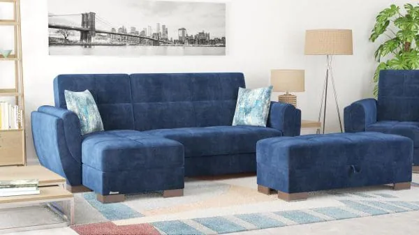 Ottomanson Armada Air Collection True Blue Chaise Lounge
