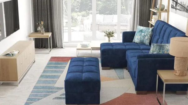 Ottomanson Armada Air Collection True Blue Chaise Lounge