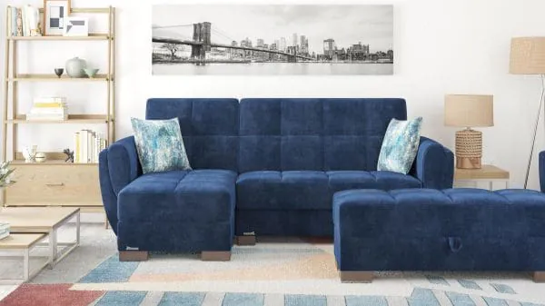 ottomanson Armada Air Collection True Blue Chaise Lounge