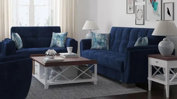 Ottomanson Armada Air Collection True Blue Loveseat