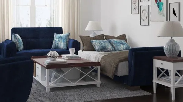 Ottomanson Armada Air Collection True Blue Loveseat