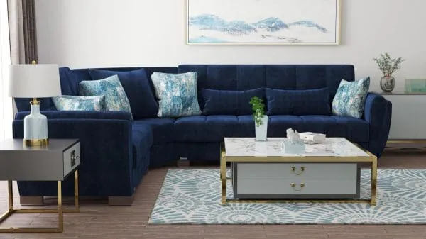 Ottomanson Armada Air Collection True Blue Sectional