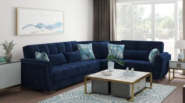 ottomanson Armada Air Collection True Blue Sectional