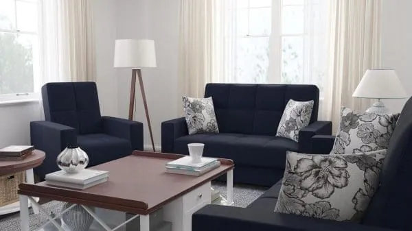 Ottomanson Armada Collection Black Blue Denim Armchair