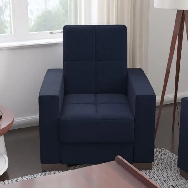 ottomanson Armada Collection Black Blue Denim Armchair
