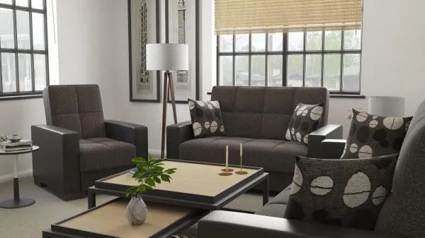 Ottomanson Armada Collection Dark Slate Gray/Black Armchair