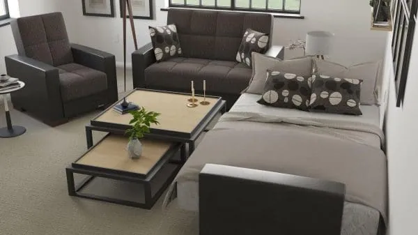 Ottomanson Armada Collection Dark Slate Gray/Black Armchair