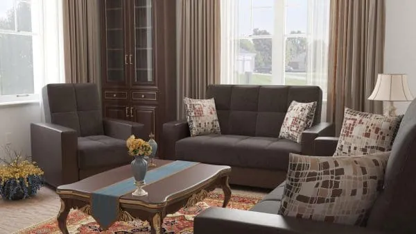 Ottomanson Armada Collection Friar Brown/Dark Brown Armchair