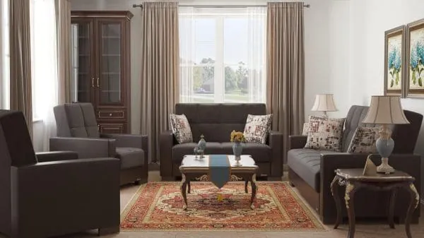 Ottomanson Armada Collection Friar Brown/Dark Brown Armchair