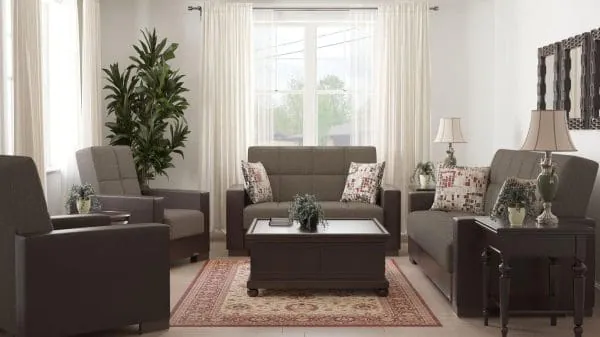 Ottomanson Armada Collection Tannin Brown/Dark Brown Armchair