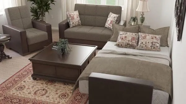 Ottomanson Armada Collection Tannin Brown/Dark Brown Armchair