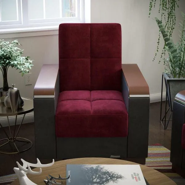 ottomanson Armada Luxe Collection Beaujolais/Black Armchair