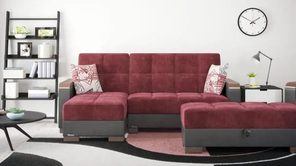 ottomanson Armada Luxe Collection Beaujolais/Black Chaise Lounge