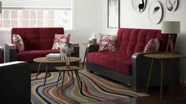 Ottomanson Armada Luxe Collection Beaujolais/Black Loveseat