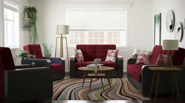 Ottomanson Armada Luxe Collection Beaujolais/Black Loveseat