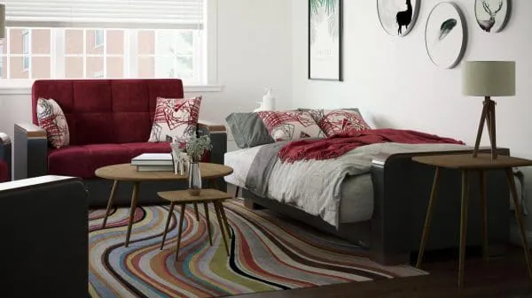 Ottomanson Armada Luxe Collection Beaujolais/Black Loveseat