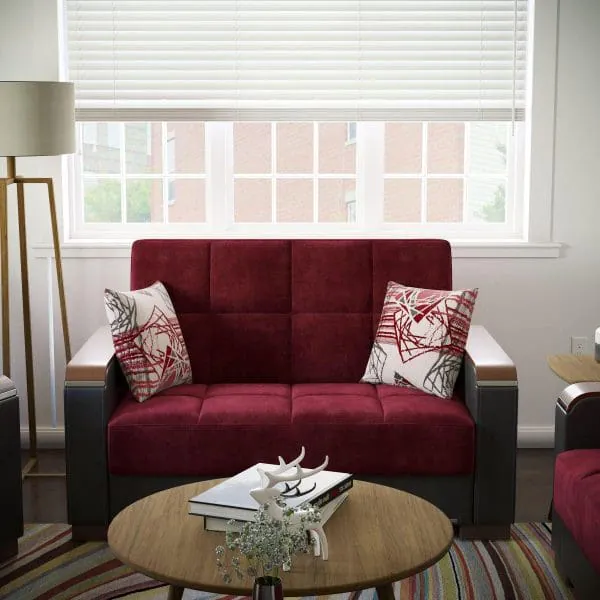 ottomanson Armada Luxe Collection Beaujolais/Black Loveseat