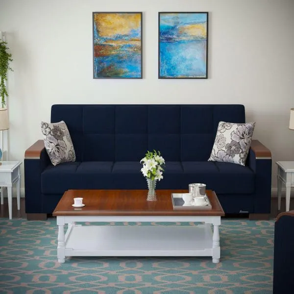ottomanson Armada Luxe Collection Black Blue Denim Sofabed