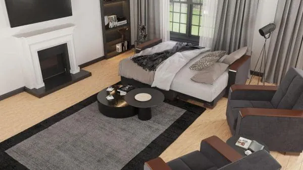 Ottomanson Armada Luxe Collection Black Chaise Lounge