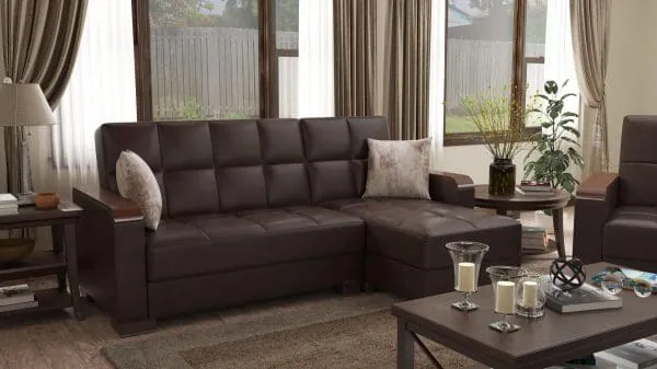 Ottomanson Armada Luxe Collection Dark Brown Chaise Lounge