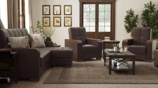 Ottomanson Armada Luxe Collection Dark Brown Chaise Lounge