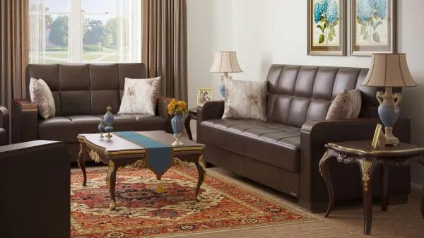 Ottomanson Armada Luxe Collection Dark Brown Loveseat